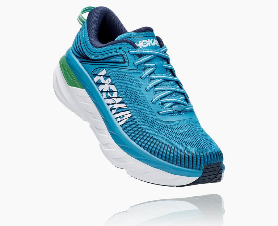 Hoka One One Hardloopschoenen Heren - Bondi 7 - Blauw/Wit - JY2018769